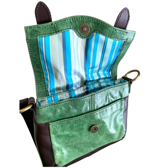 Vintage Y2K Kate Landry Purse Green Brown Crossbody Fairycore Boho - Picture 6 of 9